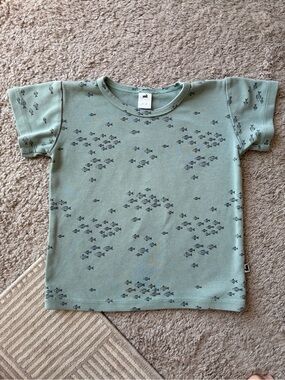 Little & Lively Kids Sage Fish-Print Short Sleeve Tee Bamboo